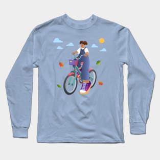 Girl Riding Bike Long Sleeve T-Shirt